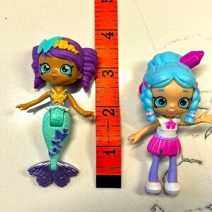 Shopkins mermaid and shoppies plastic figures